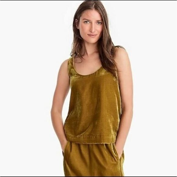 J. Crew Tops - J. Crew Vintage Gold Pullover Sleeveless Velvet Top 6 Coastal Cowgirl Boho